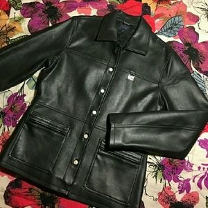 Vintage 80s Tommy Hilfiger leather coat